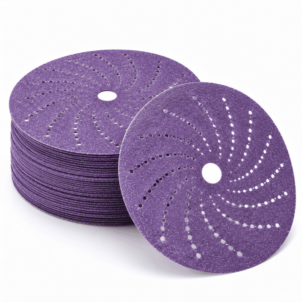 Purple Hook and Loop Sanding Disc – Multi-Hole Abrasive Disc for Dust Extraction & Surface Finishing - Sanding Disc...